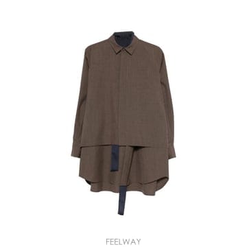 사카이 미니 드레스 브라운