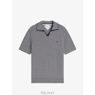 26 FW 타미힐피거 호리즌탈 스트라이프 로고 디테일 티셔츠 MW0MW43243 TP454297531