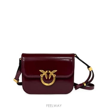 26 FW PINKO 러브 박스 페이턴트 레더 미니 숄더 백 104297A1EN TP458580512