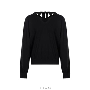 26 FW 랑방 보우 디테일 V넥 스웨터 RWPO0027K10110 TP456663854