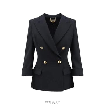 26 FW Elisabetta Franchi 피크드 라펠 더블 브레스티드 블레이저 GI26766E2 TP45