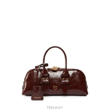 26 FW PINKO 이스케이프 백 호리즌탈 뉴 샤이니 레더 스몰 핸드백 105334A2JC TP456724