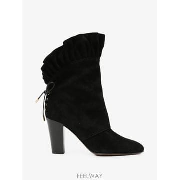 26 FW 끌로에 Anouk ruffled trim heeled ankle boots CH26W22GRY T