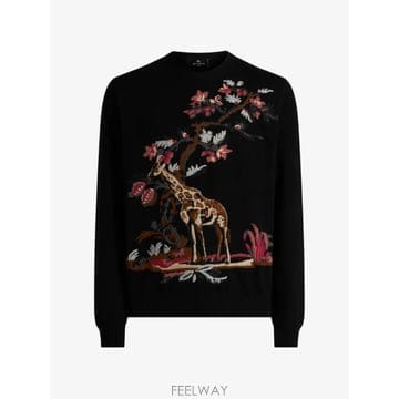 26 FW 에트로 기린 모티프 울 앤 캐시미어 혼방 자카드 스웨터 MRKF0096AK17Q TP4557435