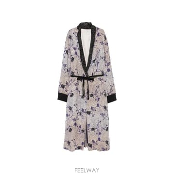 26 FW Forte Forte 플로럴 프린트 벨트 코트 15005MYCOAT TP455599695
