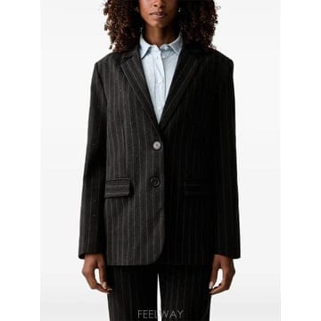 | Other Brand | 26 FW TWINSET pinstripe sequin embellished blazer 262TF202026 FW TWINSET pinstripe sequin embellished blazer 262T