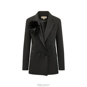 Michael Kors 26 FW Michael Michael Kors feather embellished tuxedo blazer26 FW Michael Michael Kors feather embellished tuxedo 