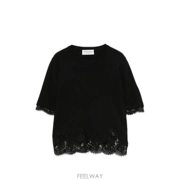26 FW 에르마노설비노 레이스 트리밍 반소매 티셔츠 D49EM071B TP458854423