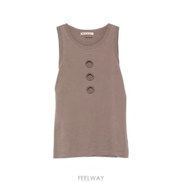 26 FW 마르니 컷아웃 폴카 도트 그레이 코튼 탱크 탑 THJE0410SYUTCZ57 TP459164350