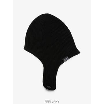 메종 마르지엘라 블랙 골지 에비에이터 비니