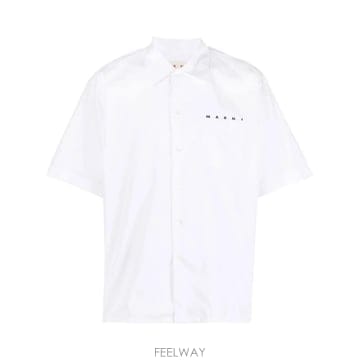 26 FW 마르니 화이트 오가닉 포플린 히든 로고 볼링 셔츠 CUMU0213P8USCT88 TP4570513