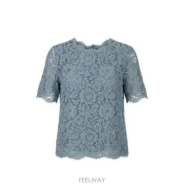 26 FW 발렌티노 가라바니 플로럴 레이스 반소매 탑 BAE0A61EC TP456456976