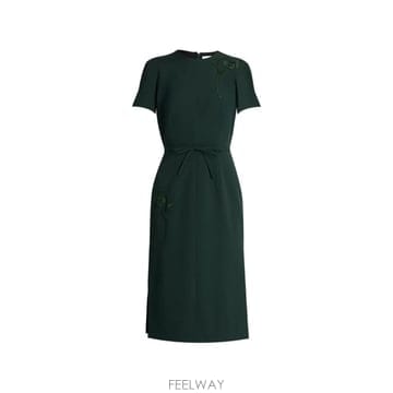 26 FW 에르뎀 floral embroidered pleated dress PF26D3170303023 T