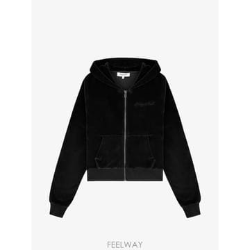 26 FW 스포티앤리치 로고 장식 벨루어 후드티 CA04471326BA01 TP455738907