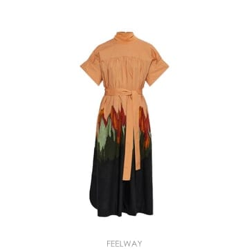 26 FW 울라 존슨 아트 프린트 벨트 미디 드레스 PF260152 TP455304597