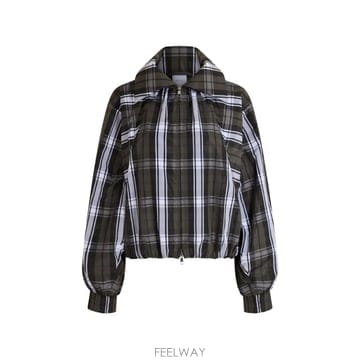 26 FW 파투 체크 프린트 긴소매 봄버 재킷 OU0550267 TP456230669