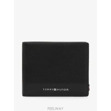 26 FW 타미힐피거 로고 디테일 사선 텍스처 지갑 AM0AM13507 TP457044889
