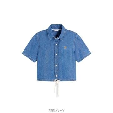 26 FW 타미힐피거 드로스트링 헴 반소매 셔츠 WW0WW49982 TP455619630