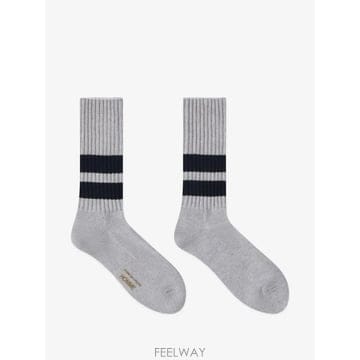 26 FW 꼼데가르송 옴므 스트라이프 디테일 골지 양말 HRK501051 TP458786180