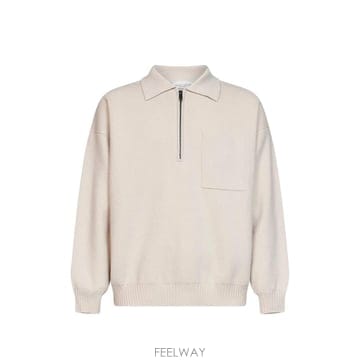 26 FW Roberto Collina 체스트 포켓 쿼터 지퍼 스웨터 B2100431 TP459342521