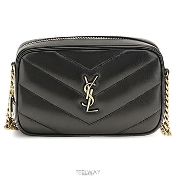생로랑 여성 YSL 로고 퀼팅 카메라 백