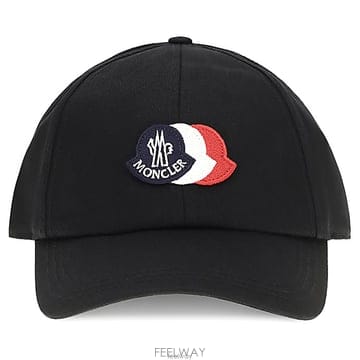 몽클레어 트리컬러 로고 베이스볼 캡