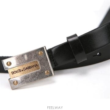 돌체앤가바나 BC2954 A6E61 80999 DG로고 엔틱 플레이트 스키니 벨트