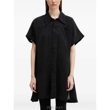 26 FW 요지야마모토 유틸리티 로고 프린트 주름 반소매 셔츠 KG0256 TP456222961
