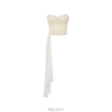 26 FW Elisabetta Franchi 새시 트위드 탑 TO08067E2 TP459377460