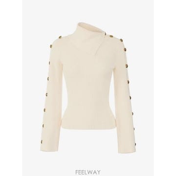 26 FW Elisabetta Franchi 주얼 버튼 니트 스웨터 MK03S66E2 TP458841964