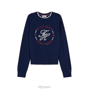 26 FW 타미힐피거 로고 자수 배색 트리밍 스웨터 WW0WW51007 TP455996634