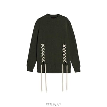 26 FW 시몬 로샤 레이스업 메리노 스웨터 LMK15M0660KHAKIECRU TP457003955