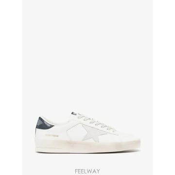 26 FW Golden Goose 스타단 아이스 그레이 스웨이드 앤 블루 네이비 힐 탭 스니커즈 GMF001