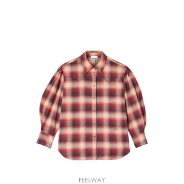 26 FW 가니 체크 퍼프 소매 셔츠 A1040415 TP456996635