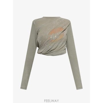 디젤 T 아사이 라인스톤 장식 탑