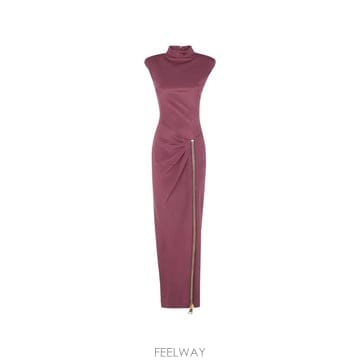 26 FW 발망 주름 지퍼 디테일 드레스 FF0RP900JL05 TP456526465