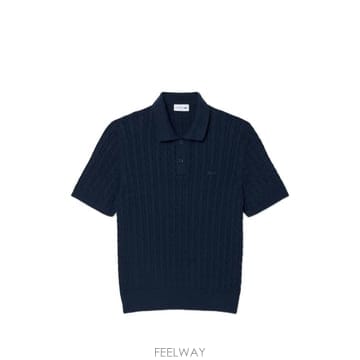LACOSTE 26 FW ���ڽ��� cable knit polo shirt AH0687 TP45917005026 FW ���ڽ��� cable knit polo shirt AH0687 TP45917005