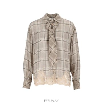 26 FW 에르마노설비노 프린스 오브 웨일즈 레이스 트리밍 체크 셔츠 D49EK019EB3 TP4593496