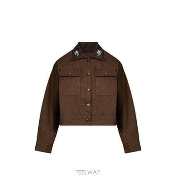 Simone Rocha 26 FW �ø� �λ� embellished collar denim jacket 6183B1355TN TP4526 FW �ø� �λ� embellished collar denim jacket 6183B1