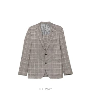 26 FW 꼬르넬리아니 체크 패턴 싱글 브레스티드 재킷 28XG762A16231013 TP457831512