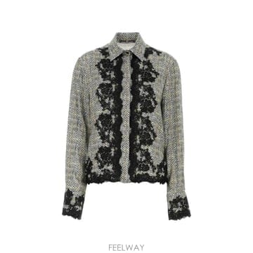 26 FW 에르마노설비노 프린스 오브 웨일즈 레이스 트리밍 체크 셔츠 D492K362APWEK TP45667