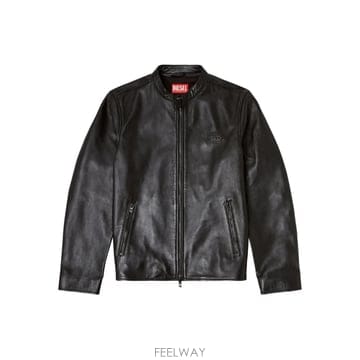 26 FW 디젤 엠보스드 로고 레더 재킷 A185880AJIR TP455829204