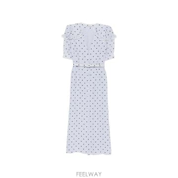 26 FW 알렉산드라리치 폴카 도트 러플 미디 드레스 FABX4413F4831 TP456245330