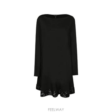 26 FW 아르마니 보트 넥 시퀸 헴 스트레치 비스코스 저지 드레스 EW004672AF22598 TP4571