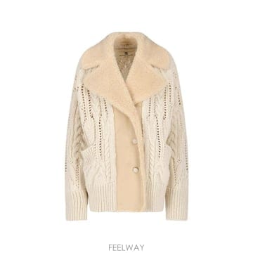 26 FW 에르마노설비노 오버사이즈 케이블 니트 시어링 칼라 가디건 D495D305SHQTK TP458713