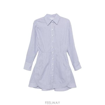 26 FW 스텔라 매카트니 스트라이프 패턴 미니 셔츠 드레스 6A06713HR159 TP454796420