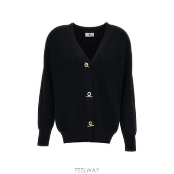 26 FW Elisabetta Franchi 토글 클로저 골지 니트 가디건 MK01S66E2 TP459084