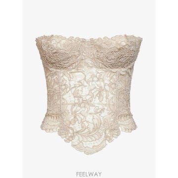 26 FW 에르마노설비노 레이스 디자인 자수 코르셋 탑 D492L704ZBA54503 TP458818890