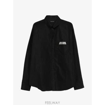 26 FW 발렌시아가 마스킹 테이프 긴소매 블랙 라지 핏 셔츠 857809TRM28 TP458618422