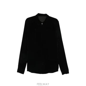 26 FW 릭오웬스 벨벳 웨빙 디테일 셔츠 RU02F4237V TP456076245